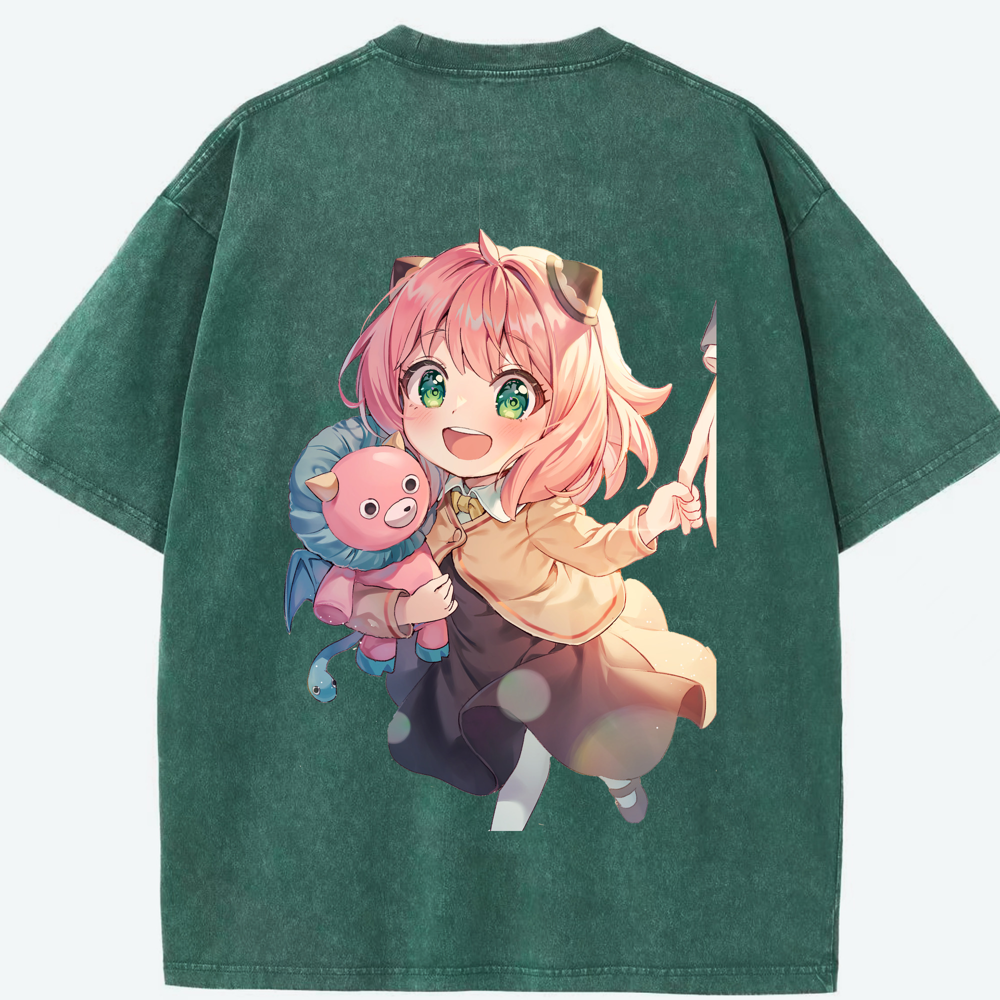 （画像用） SPY×FAMILY间谍家家酒 綿100% ヴィンテージ風 半袖Tシャツ（背面プリント）